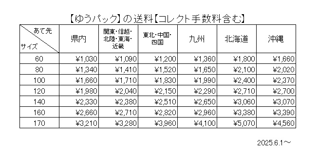 ゆうパックの送料
